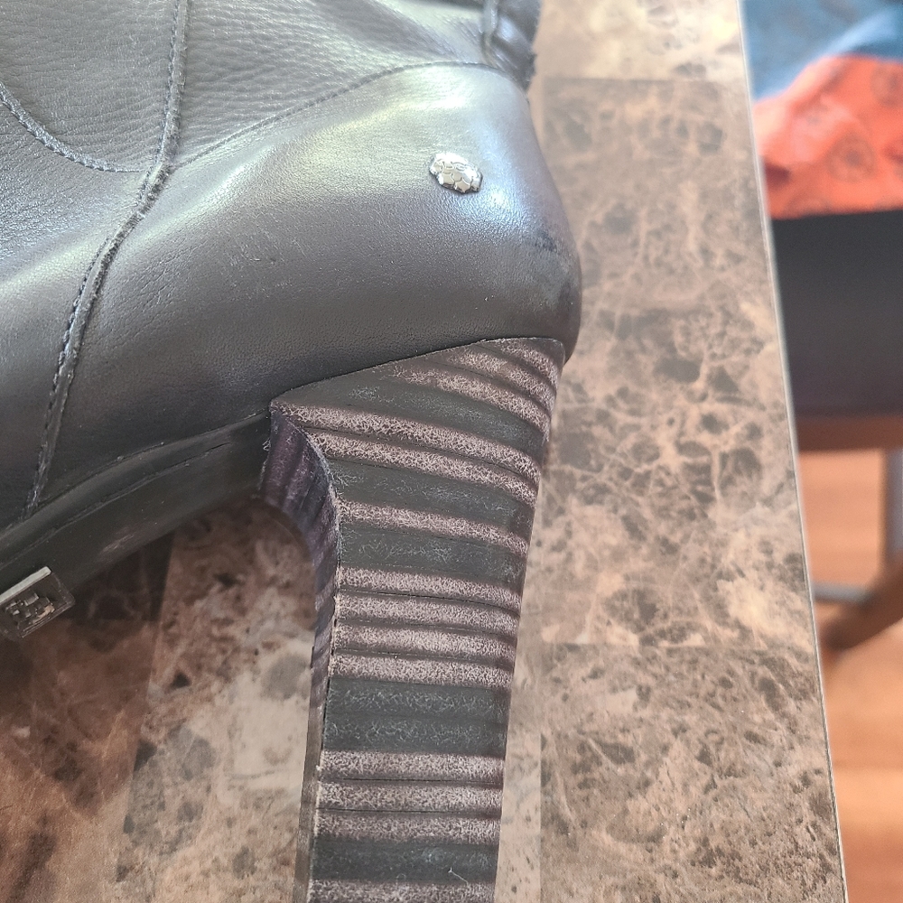 Ugg Black leather Heal Boots